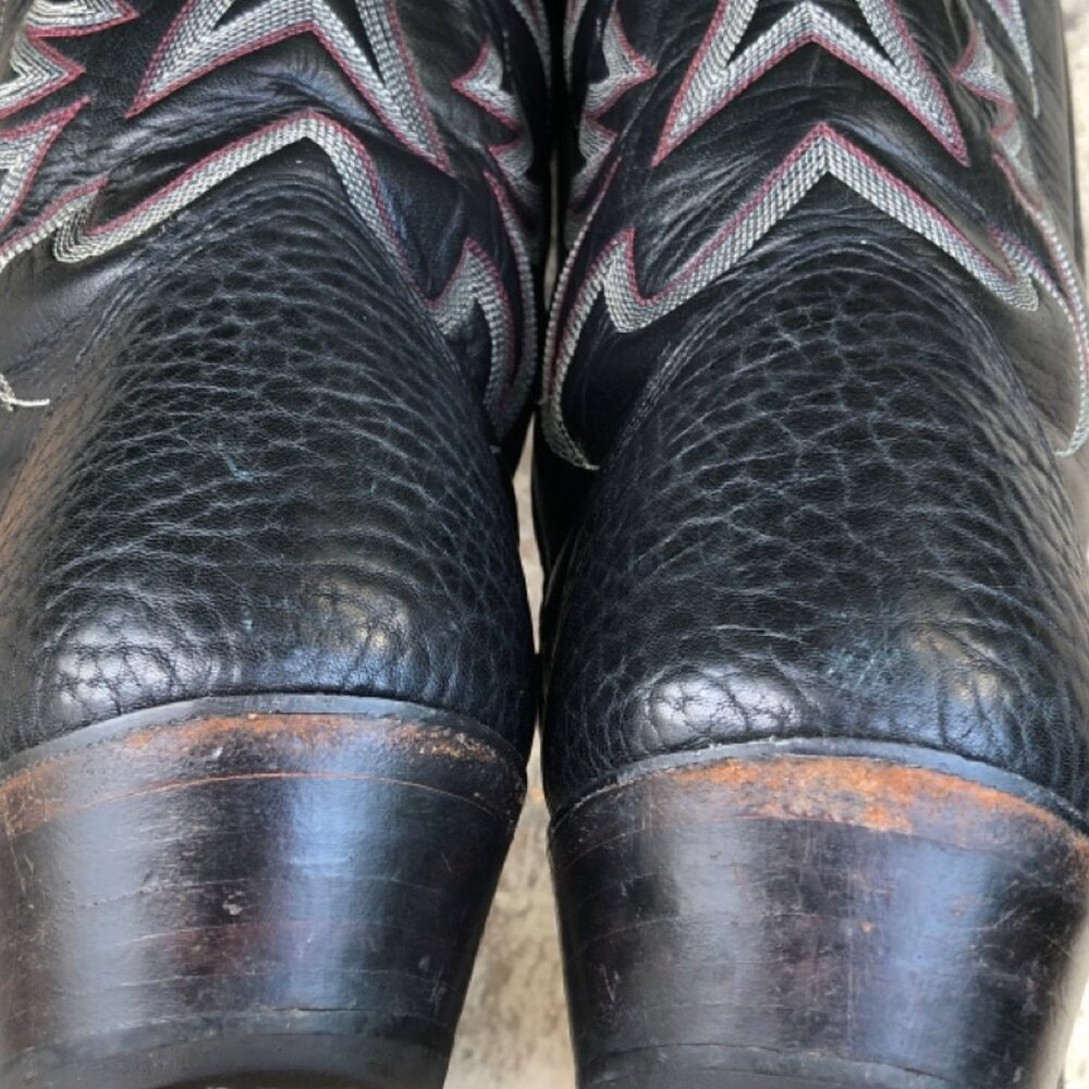 Vintage Nocona Genuine Black Cowhide Leather Boots, Men's, Size 11D - Picture 11 of 16